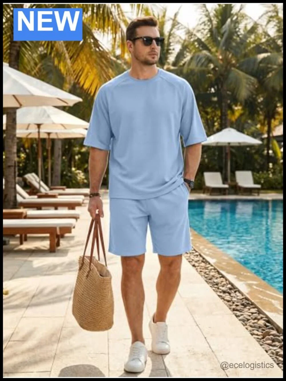 Mens 2 Piece Summer Outfit Raglan Sleeve T-Shirt & Shorts Set Tracksuit